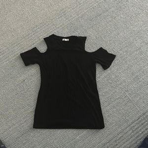 LNA open shoulder ribbed t shirt